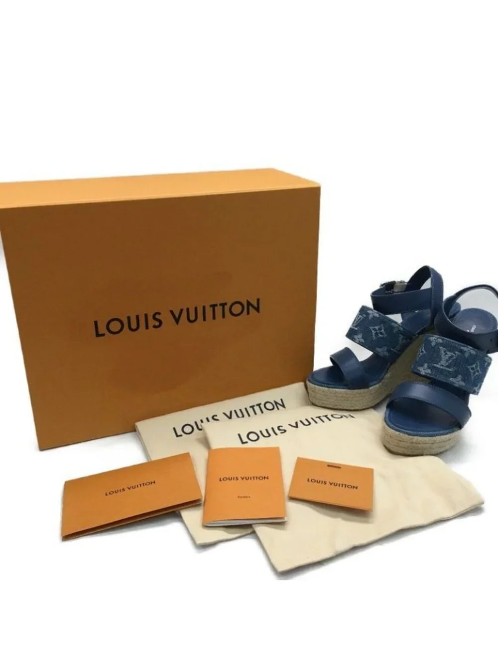 Louis Vuitton Sandals Wedge Sole Starboard Line Sky Blue